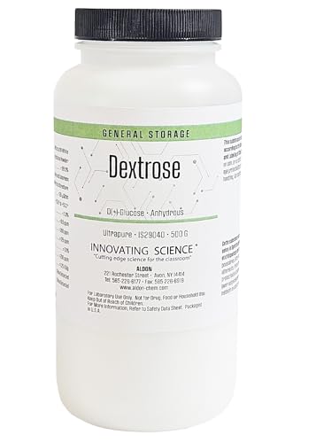 Innovating Science Ultrapure Dextrose Anhydrous (D-Glucose), 500g | High-Purity Crystalline Powder for Lab & Biochemical Applications | Greater Than or Equal to 99.5% Purity | RNase & DNase Free