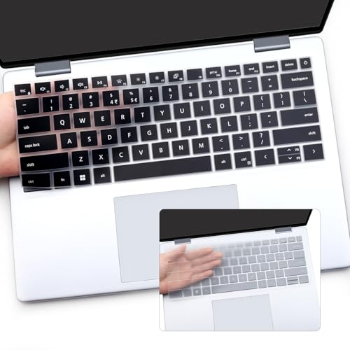2PCS Protector de Teclado para Dell Inspiron 14 y 16 Negro+Transparente miniatura 1