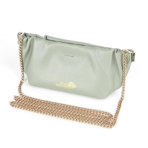 Linkidea Bolsa de óculos de sol extragrande com correntes destacáveis, bolsa organizadora de óculos de sol de couro vegano, bolsa macia compatível com CELINE CL40227U Versace VE4395 Gucci GG0595S