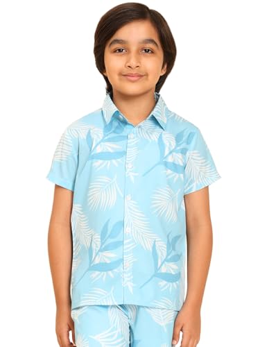Image of Boys Printed Casual Shirt Short Sleeve Button Down Beach Shirt for Kids