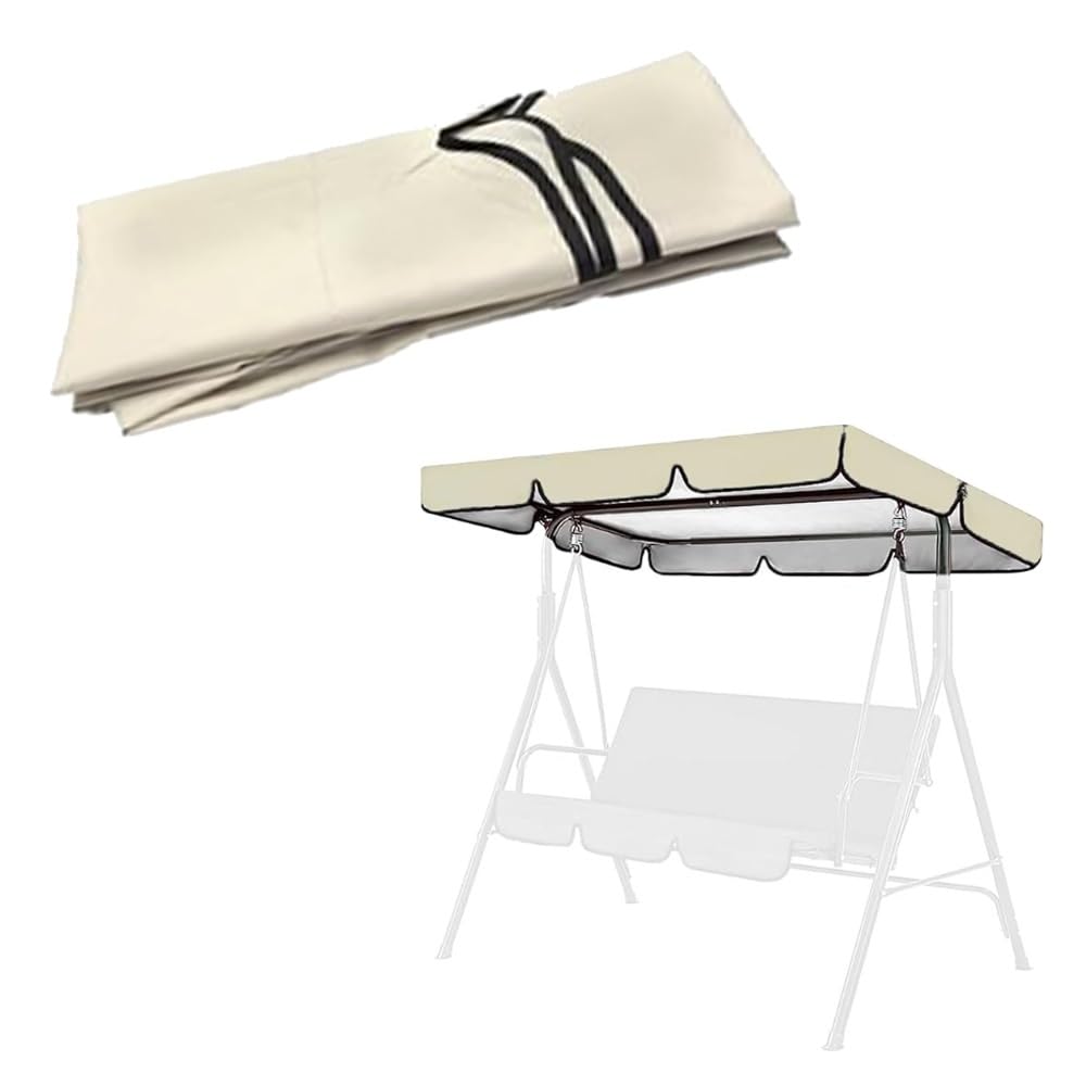 Toit De Rechange pour Balancelle De Jardin Anti-UV，Toit De Remplacement pour Balançoire 195x132/195x125/164x114cm Canopée pour Balancelle pour Balcon(Beige,98x72.8in-249x185cm)