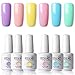 ROSALIND 15ml Esmaltes Semipermanentes de Uñas en Gel UV LED, Kit de Esmalte de Uñas Nude 6pcs