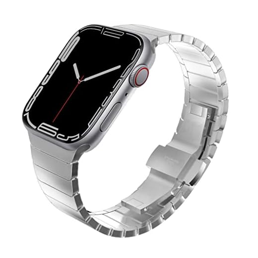 KADES Bracelet Compatible pour Apple Watch Series 4 Series 5 44mm, Acier Inoxydable Bracelet à maillons avec Fermoir dépliant à Deux Boutons pour iWatch Series 3,2,1 42mm (Argent)