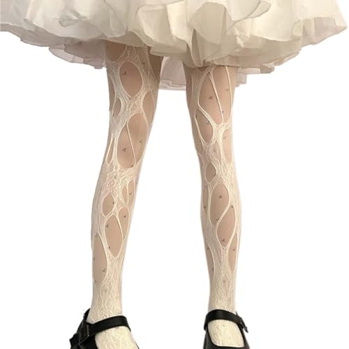 Image of Fishnet Stocking for Women Mesh Stockings Pantyhose Lolita Gothic Punk Ripped Mesh Stockings Sexy Hosiery PWZ04