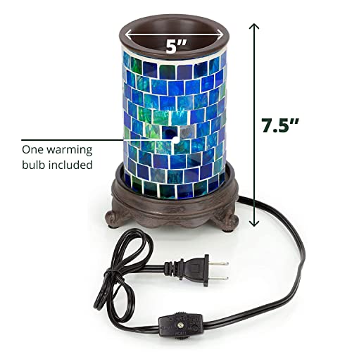 Vp Home Wall Plug-In Wax Warmer For Scented Wax Mosaic Glass Ocean Blue Electric Home Fragrance Warmer For Essential Oils Candle Wax Melts And Tarts Scent Warmer Night Light #TOP3