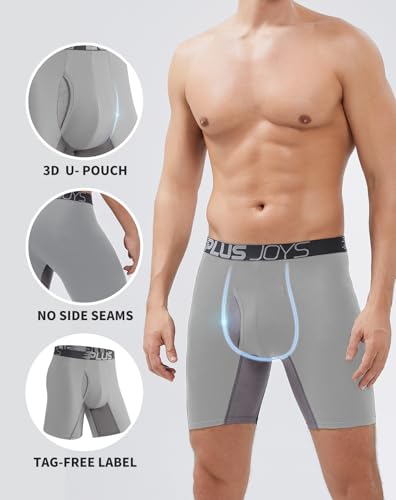 Boxer Briefs for Men Pack Breathable Mesh, Men's Underwear Moisture Wicking, Boxers for Men Pack 4 with 3D Pouch2