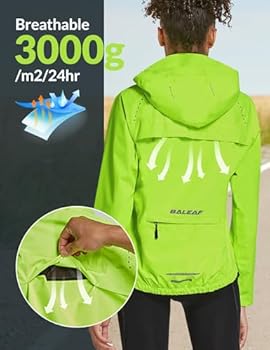 Baleaf, Waterdichte damesjas, windjack voor dames, licht, met zakken, voor wielrennen, trekking, 4 seizoenen, Roze, XXL