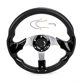 33-Zoll-Rennlenkrad 320 mm mit Griff aus PU-Material und ergonomischem Design für Standard-Autos, die Drift-Fahren unterstützen (schwarz)