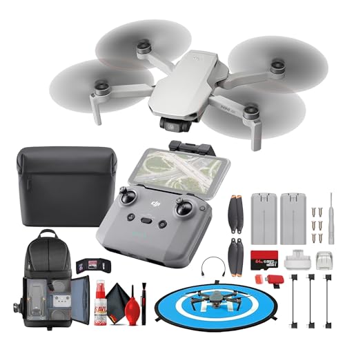 DJI Mini 4K Fly More Combo UHD Foldable Drone | Under 249 g | 12MP Camera, 3-Axis Gimbal, 31-Min Flight Time | For Beginners & Travel Photos + 64GB Card + BackPack + Landing Pad + Card Reader + More