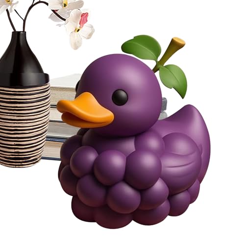 Generisch Decoración de patos de frutas, figura de pato de resina, decoración artística colorida, bonita decoración para salón, oficina, habitación de estudiantes