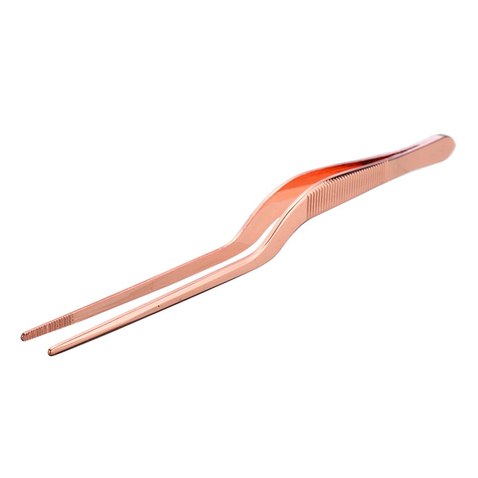 WyldSenc Pinzas de precisión de acero inoxidable, 5.51 pulgadas, pinzas de cocina antideslizantes para la cocina - Ideal para cubrir alimentos delicados - Herramienta de cocina para obras maestras