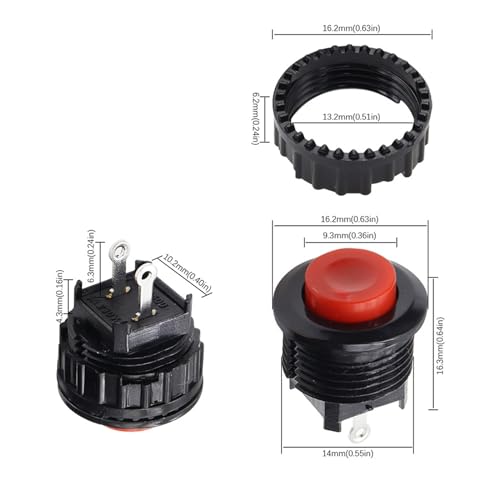 Interrupteur de commande DS-500 bouton poussoir impulsionnel 14mm vert x100