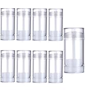 Sxminer 10 Pack 75ml Clear Round Empty Deodorant Containers 2.5 Oz Twist Up Filling Stick Tubes P...