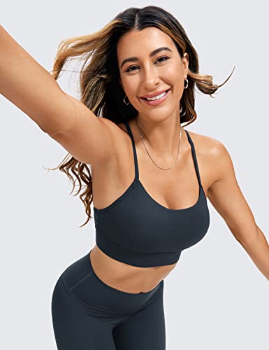 Image of CRZ YOGA Butterluxe Y Back U Neck Sports Bra | Light Support, Removable Pads, Yoga, Extremely Soft, Longline, for Women