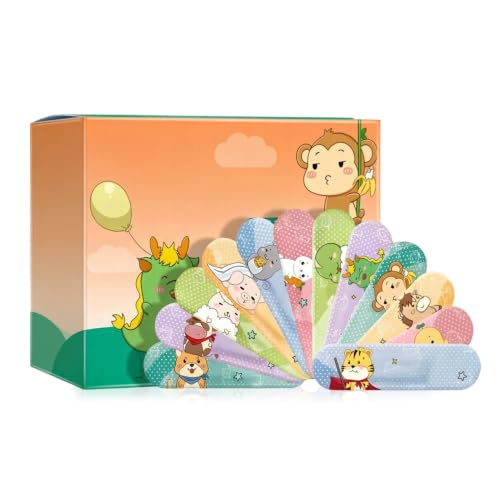 120 Tiritas Infantiles Animadas e Impermeables, Apósitos Adhesivos para Niños con Diseños de Mascotas, Tiritas Transparentes y Transpirables para Heridas y Primeros Auxilios