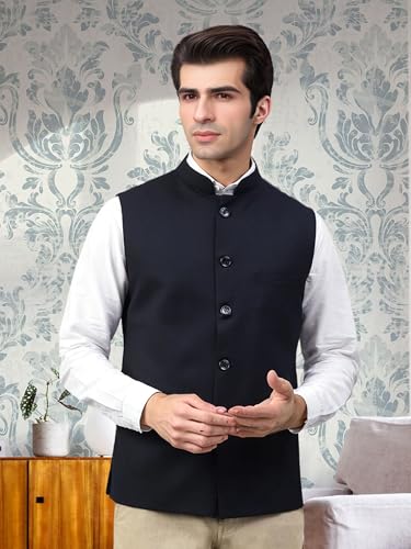 Image of ROCKSY Bandi Modi Koti, Nehru Jacket for Men, Cotton Waistcoat for All Occasion: Diwali, Wedding, Ethnic, Office Party, Formal & casual Look
