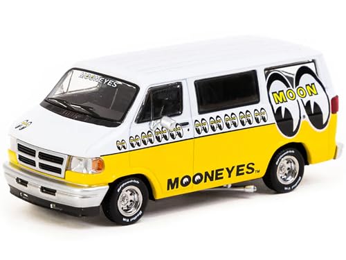 Modelo a escala 1:64 Van blanco y amarillo Mooneyes miniatura 2