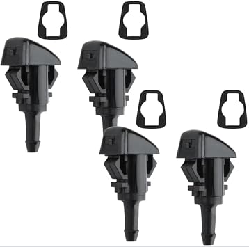 4pcs Windscreen Washer Jets,Front Windshield Spray Nozzles with Fine Mist Multi Spray,Quick Clean Wiper Washer Jet Replacement for Car Use,Front Windscreen Washer Spray Nozzle Jet,Black