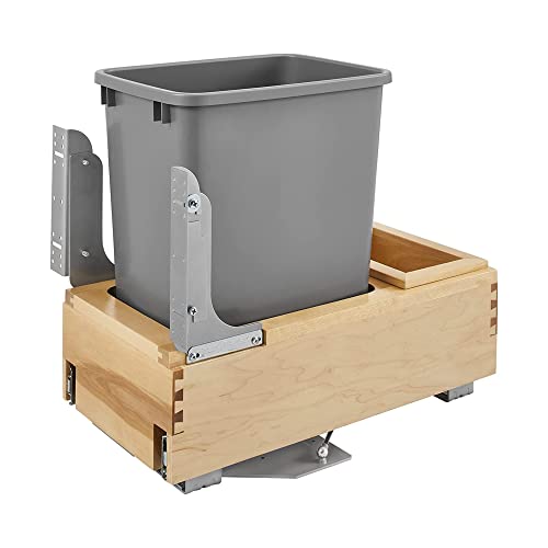 Caneca de basura de madera 35 QT con sistema extraíble para cocina