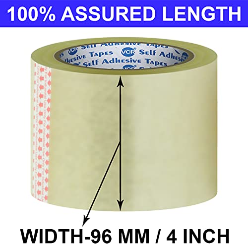 Image of VCR Self Adhesive Transparent Cello Tape - 35 Meters in Length - 96mm / 4 inch Width - 1 Roll Per Pack - BOPP Industrial Packaging Tape for E-Commerce Box Packing, Office and Home use