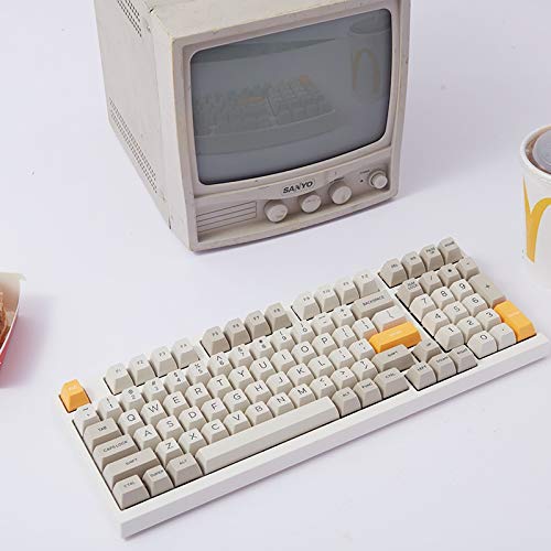 108キーチェリー mx ブラウンキーボード 104ピース/セット PBT 5面昇華キーキャップ メカニカルキーボード用ハイキーキャップ MXスイッチ付き(カラー:パープル)