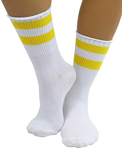 Image of ToBeInStyle Women's Acrylic Ankle Hi With Double Stripe Top Crew Fun Athletic Socks