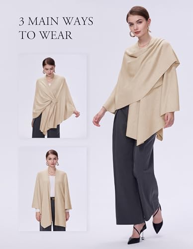 FUGREEN Shawl Wraps for Women Large Warm Cross Front Poncho Sweater Elegant Wedding Travel Shawls Cape for Fall Winter Spring3