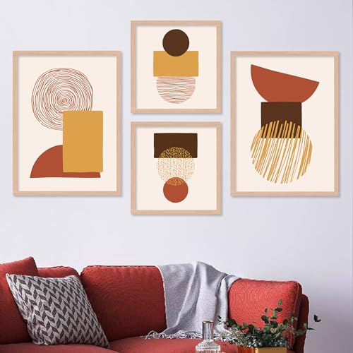 Image of kotart Premium Digital Paintings with Frame for Home Decoration - Modern Art Paintings for Living Room Bedroom Office Room Decor - Painting for Wall Decoration - Pack of 4 (Art 9, Small (10x13 or 10x10 inch))