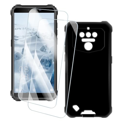 OAGELIM 2�Z�b�g �X�N���[���v���e�N�^�[ + �P�[�X Oukitel WP5 Pro (5.5 �C���`) �Ƃ̌݊������� �A�[�e�B�X�e�B�b�N�J�X�^���v�����g�J�o�[�Ƌ����K���X�t�B���� �X�N���b�`�h�~ (��)