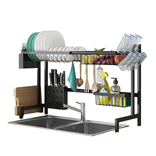 Dish Drainer Over Sink(29.6”) Dish Drying Rack, Drainer Shelf for Kitchen Supplies Storage Counter Organizer Utensils Holder Stainless Steel Display- Kitchen Space Save Must Have