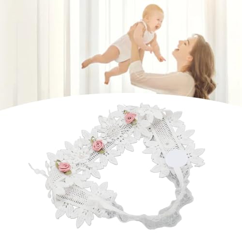 Faixa de Cabeça de Renda Elástica para Bebês, Faixa de Cabelo para Batizado Infantil, Chuveiro Infan