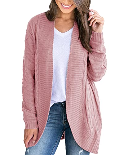 Saodimallsu Womens Open Front Cocoon Cable Knit Cardigan Chunky Loose Long Sleeve Slouchy Warm Fall Sweaters Outwear
