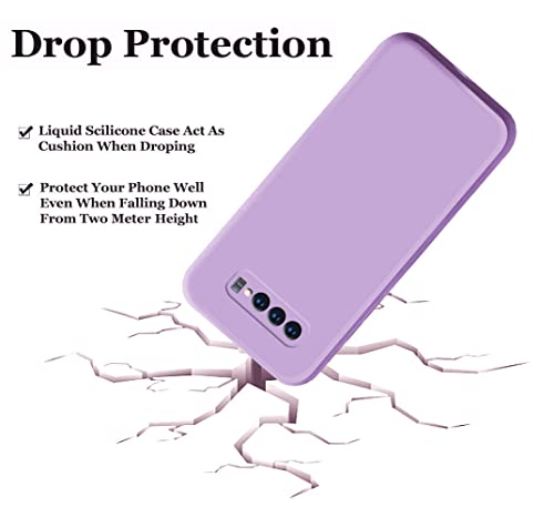 Image of A rtistque Liquid TPU Silicone Matte Shockproof Flexible with Camera Protection Soft Back Cover Case for Samsung S10 - Purple