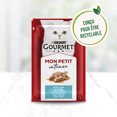 GOURMET | MON PETIT INTENSE | Chat Adulte | Emincés en sauce | Sélection au Poisson : Saumon, Thon, Truite | Sachets Fraicheur | Lot de 8 (6 x 50 g) – vue 9