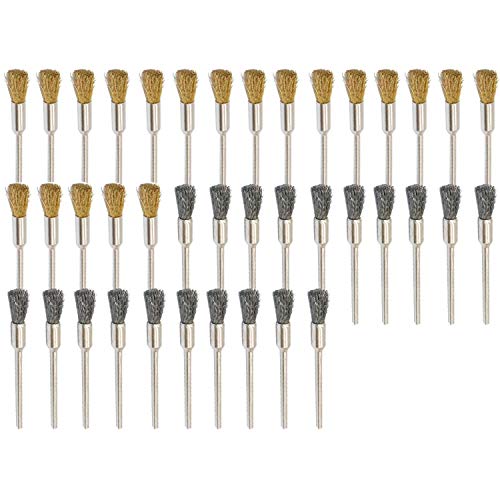 cnmade 3 mm latón de acero limpieza alambre rueda cepillos pulido accesorios de sujeción para Dremel Grinder Rotary Herramientas 40 pcs Cover