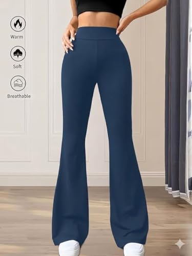 Image of DIAZ Womens Flare Pant High Waist Stretchable Trousers for Women | Bell Bottom Pants for Women | Wide Leg Palazzo Pants | Flared Yoga Pants |Casual Wear Office /Gym Wear Pants-Pack of 1