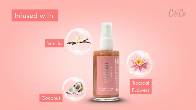 Caprice & Co Hawaii Dry Shimmering Body Oil – 2 oz Travel Size