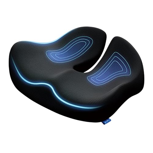 [pronala]低反発記憶綿座布団 椅子 クッション 設計 体圧分散 通気3Dメッシュ 滑り止め底面 洗えるカバー 長時間座位サポート 自宅/オフィス/車椅子兼用 