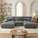 Reposapiés multifuncional incluido El reposapiés puede utilizarse como extensión del sofá, asiento adicional o mesa auxiliar, soportando hasta 22,7 kg. Perfecto para reuniones o descanso diario.