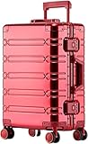 Suitcase Travel Rolling Luggage 20/24 Inch Trolley Carry-On Cabin(Red,20inch)
