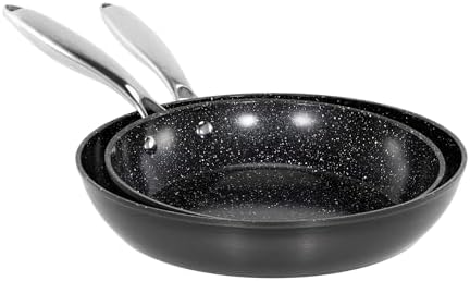 MAISON ARTS Hard Anodized Nonstick Frying Pans Set 2 Piece. 10 and 12 Ceramic Coating Skillets ...