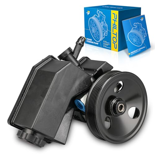 PHILTOP 2062608 Power Steering Pump with Reservoir & Pulley, Fit for 2001-2004 Grand Cherokee 4.7L, 2003-2006 Viper, 2004-2006 Ram 1500 8.3L, Replace OE 52089300AB, 5093985AA, 52089300AA, 52089300AA