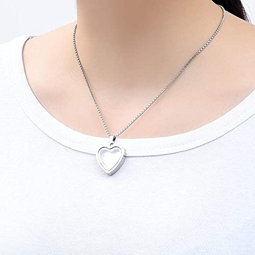 Zeqingjw Glass Cremation Jewelry Necklace For Ashes Heart Memorial Lockets For Ashes Stainless Steel Keepsake Urn Ashes Pendants #TOP2