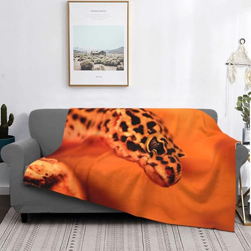 Couverture légère imprimé léopard Little Gecko pour lit et canapé toutes saisons