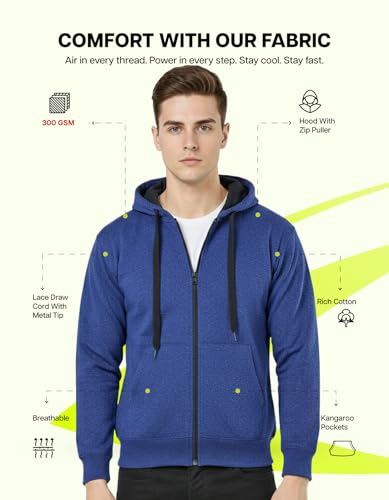 Image of AWG ALL WEATHER GEAR Hoodies for Men | Men's Solid Hooded Sweatshirt | Winter Wear | Pullover | Jackets for Men Stylish | Zipper Hooded Sweatshirt