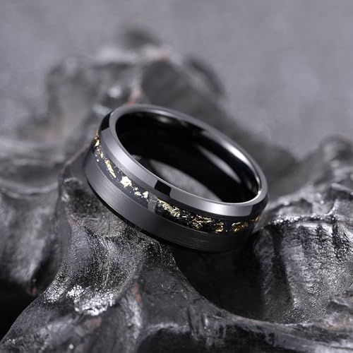 King Will Mens Wedding Band 8mm Tungsten Rings for Men Koa Wood Inlay Engagement Anniversary Ring Comfort Fit for Daily Wear Size 7-143