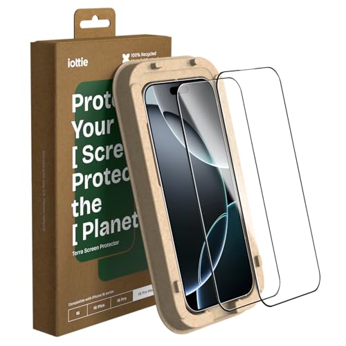 Film protection écran iPhone 16 Pro Max verre trempé iOttie Terra réutilisable