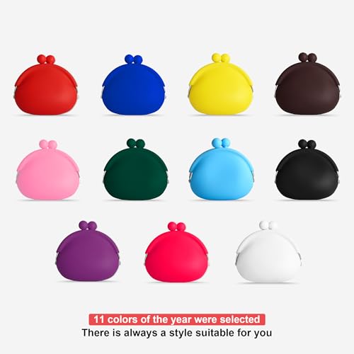 Image of Coin Purse for Women - Silicone Small Coin Pouch with Kiss Lock for Coins, Keys, Lipstick, and Earphones - Mini Cute Change Purse, Coin Purse & Pouch for Daily Life, Cars, Travel, Party