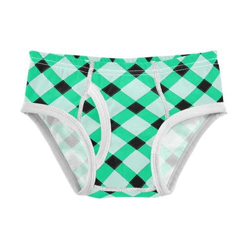 visesunny Boys Potty Training Underwear Green Black Mismatch Check Breathe Cotton Briefs Size 2T-8Y for Toddler