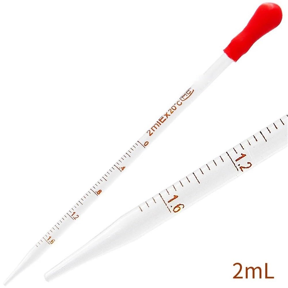 Goteador de pipeta de vidrio, Pipeta cuentagotas de vidrio con cabeza goma, rojo, azul, 0,5-10ml, 10 Uds. Con línea escala(1ml)